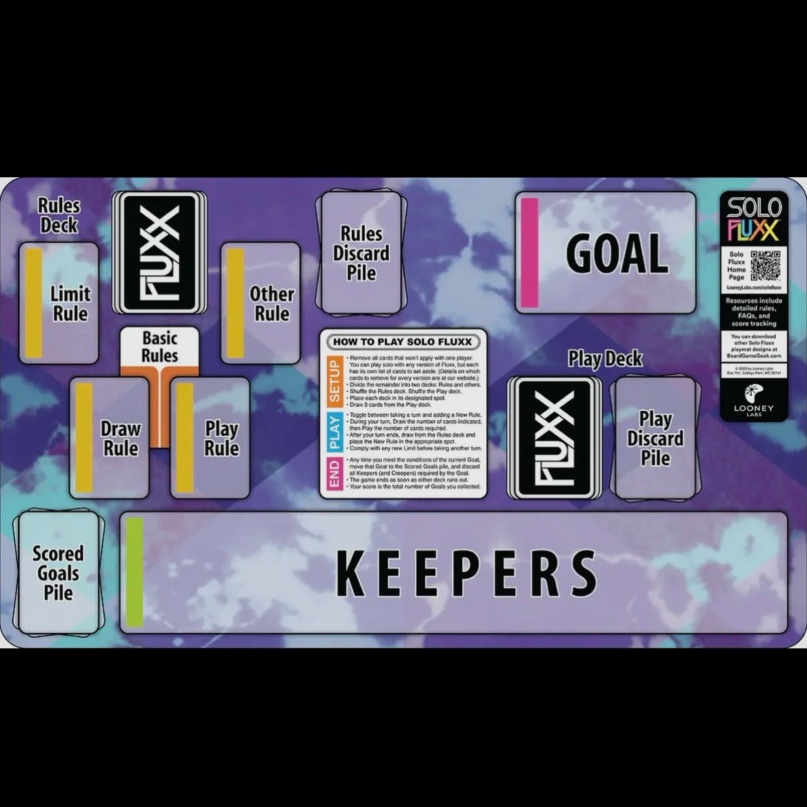 Fluxx Solo Player Game Mat (game not included)
