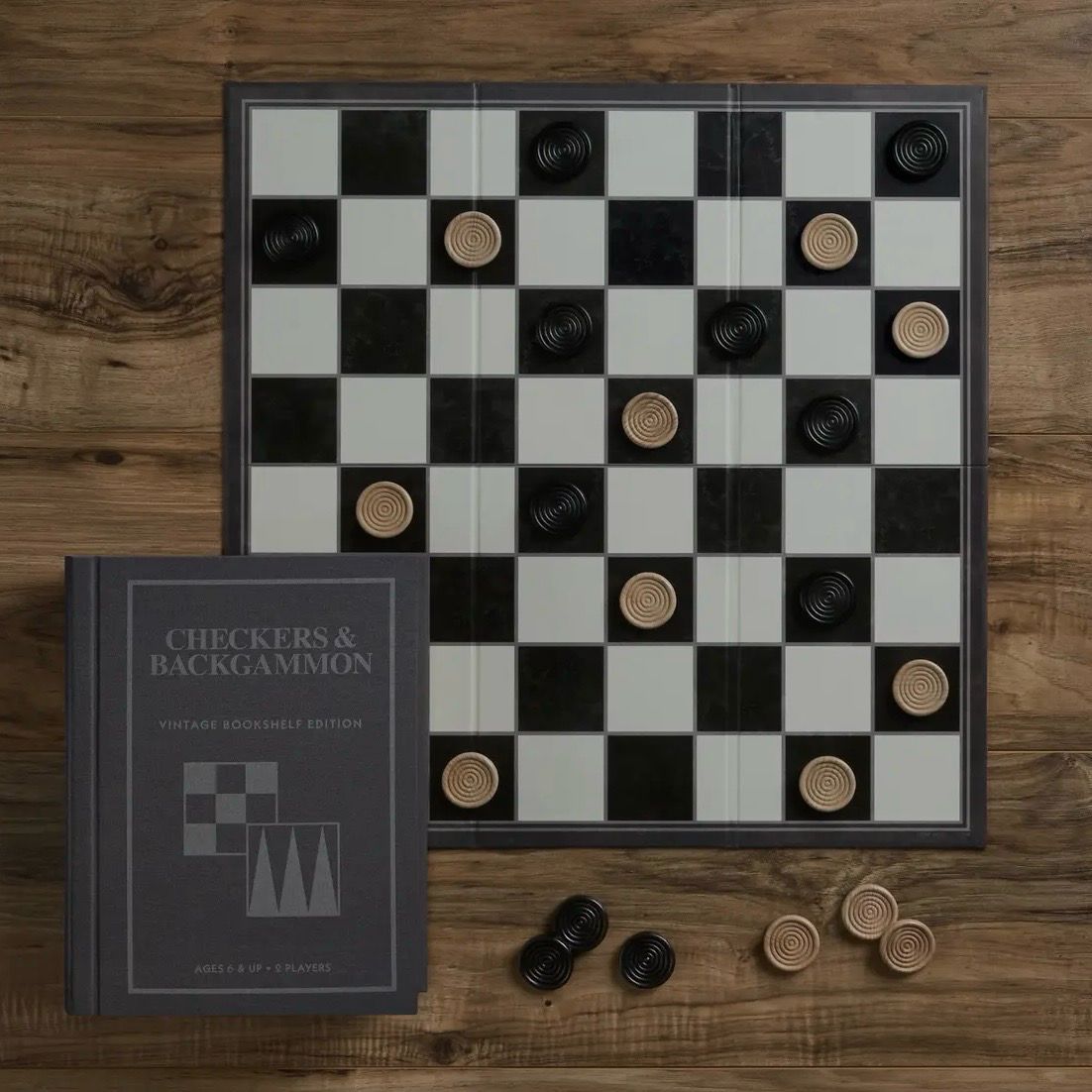 Checkers &amp; Backgammon Bookshelf Game