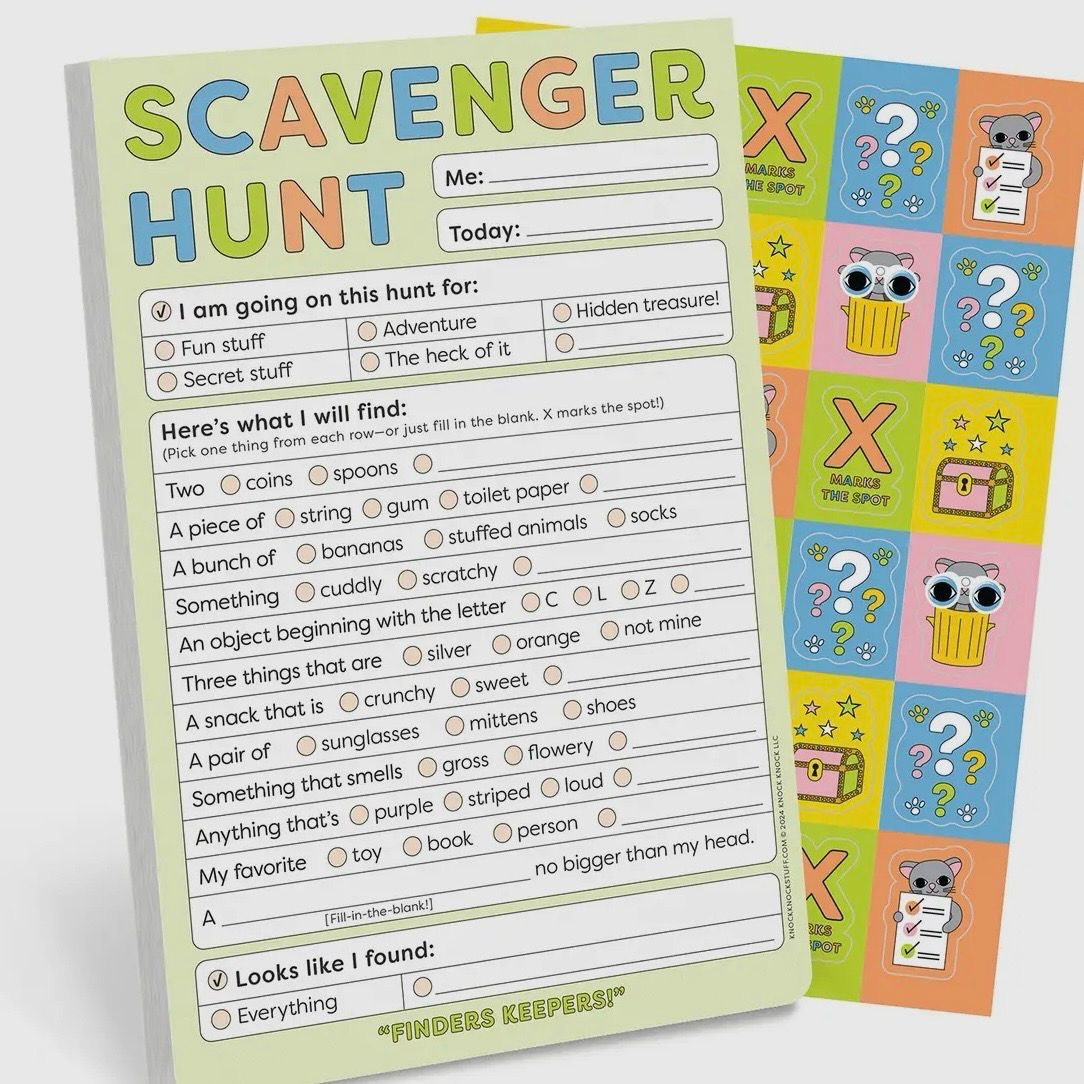 Scavenger Hunt Notepad