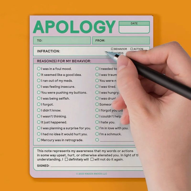 Apologies Notepad