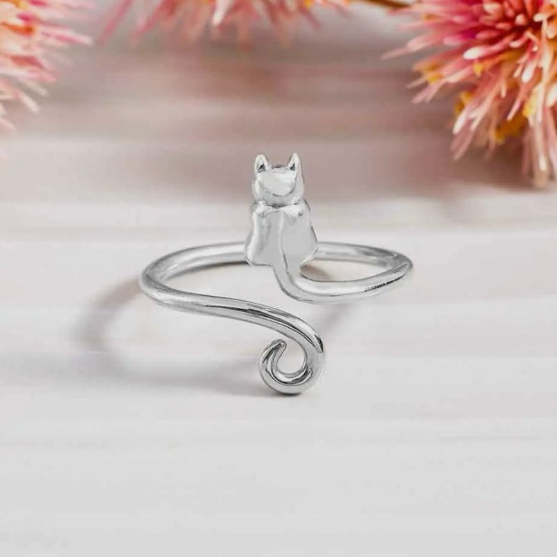 Sterling Silver Adjustable Cat Ring