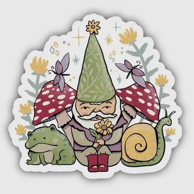 Gnome Toadstool Sticker