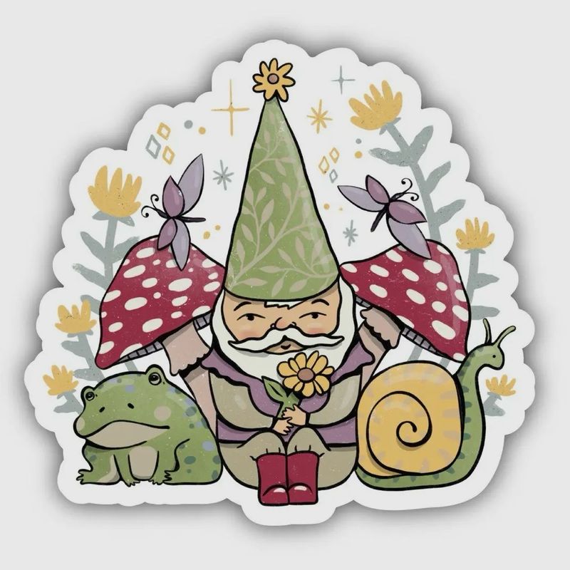 Gnome Toadstool Sticker