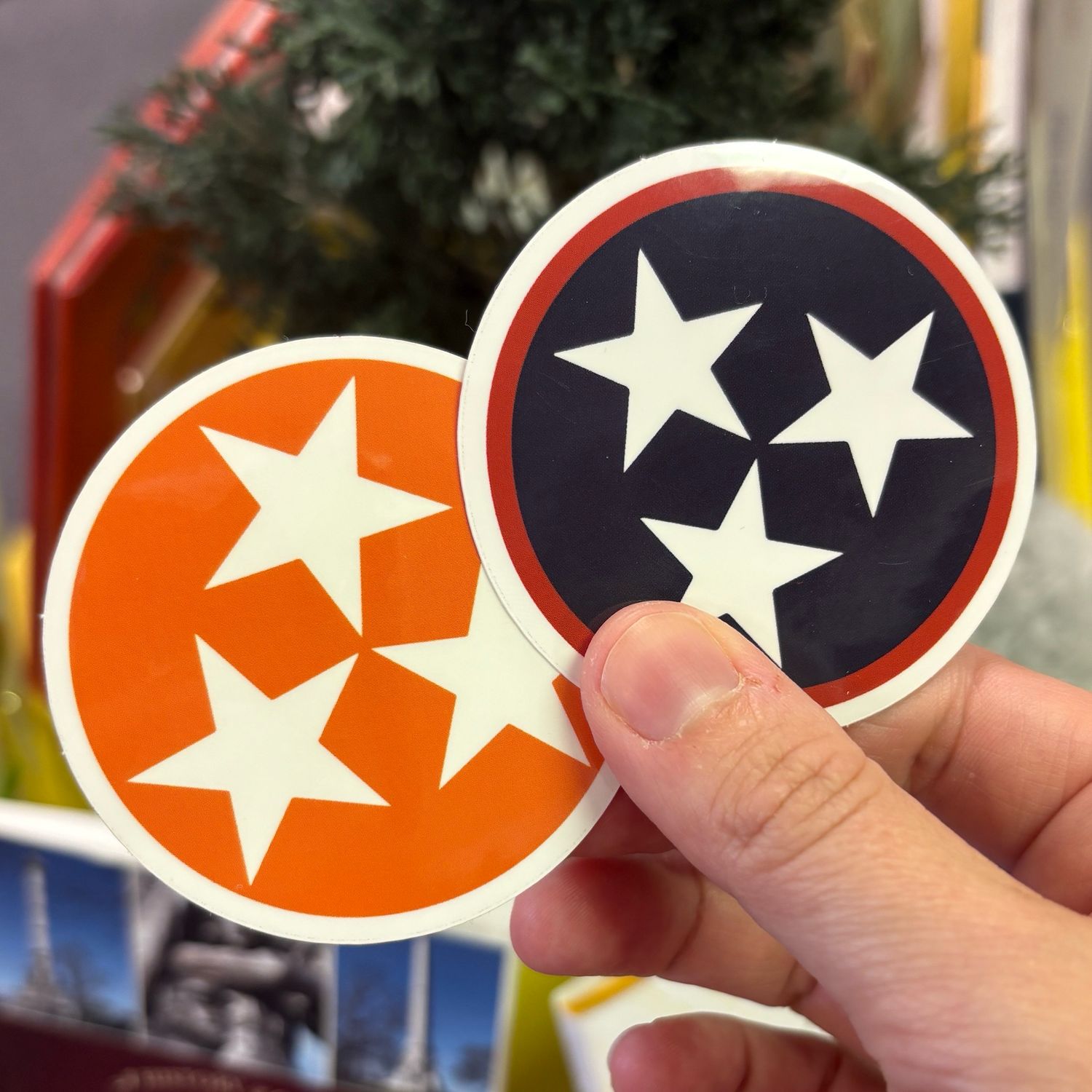 Round Tri Star Tennessee Sticker