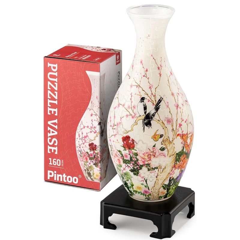 Floral Cream Puzzle Vase, Functional