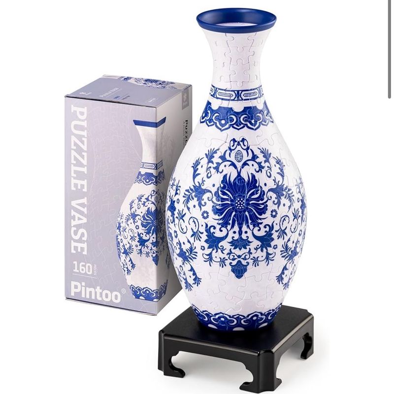 Blue And White Puzzle Vase, Functional