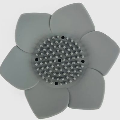 Gray Silicone Flower Shower Steamer Tray