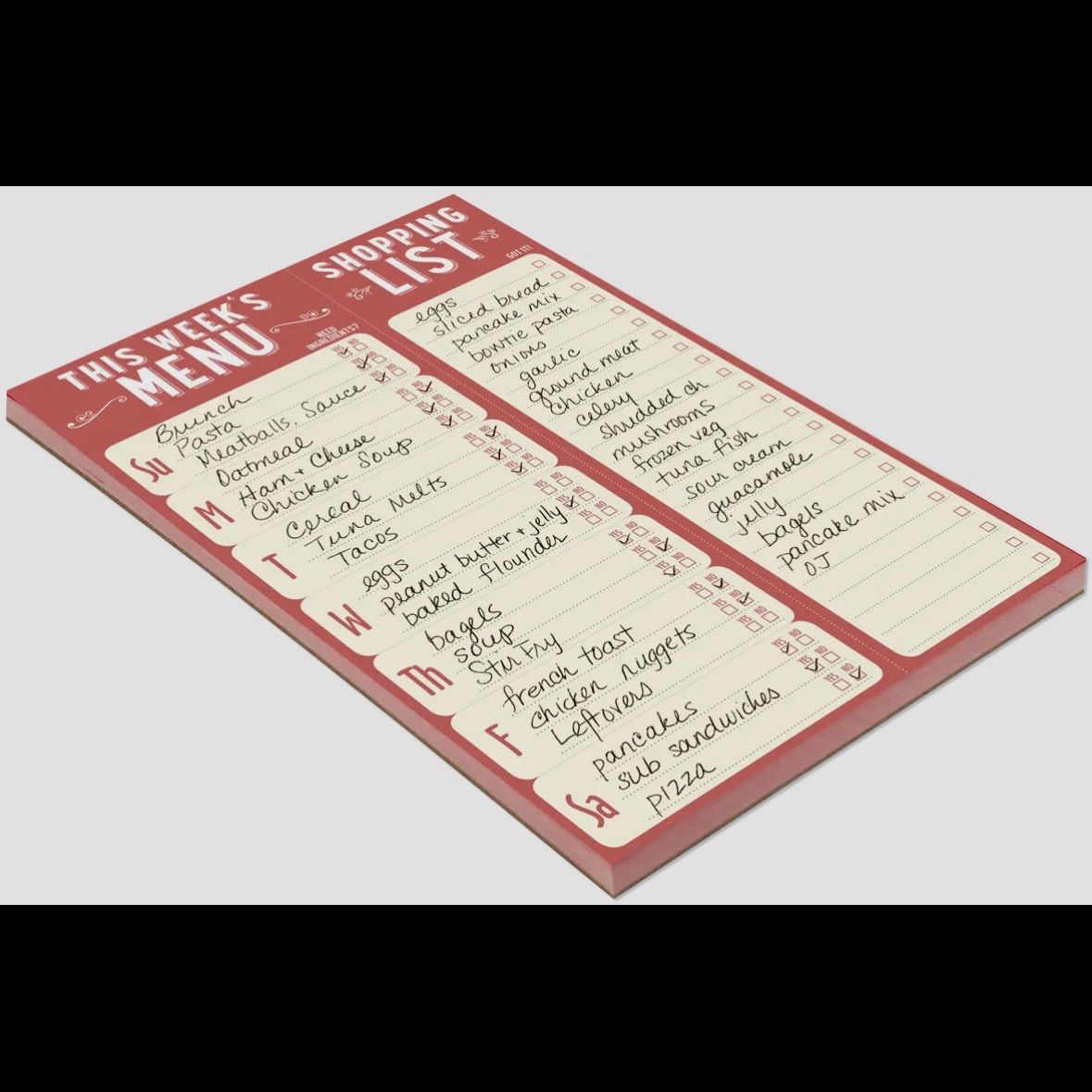 This Week’s Menu List Notepad