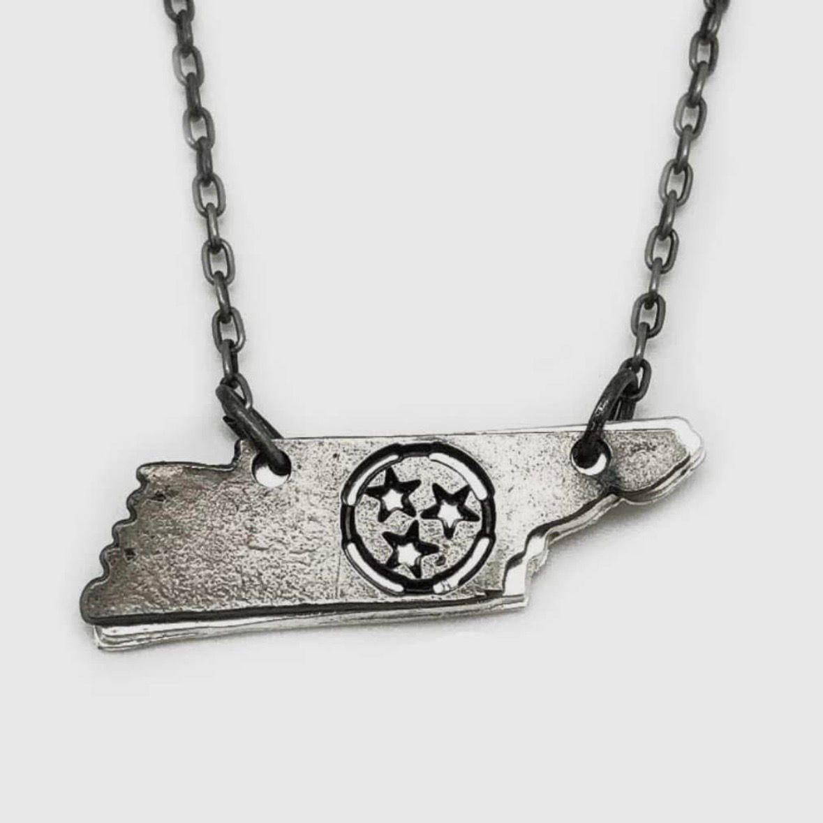 Tennessee Embossed Metal Necklace