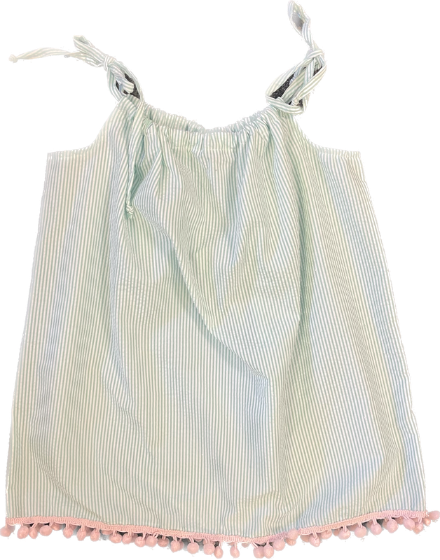 Seersucker Dress-Mint
