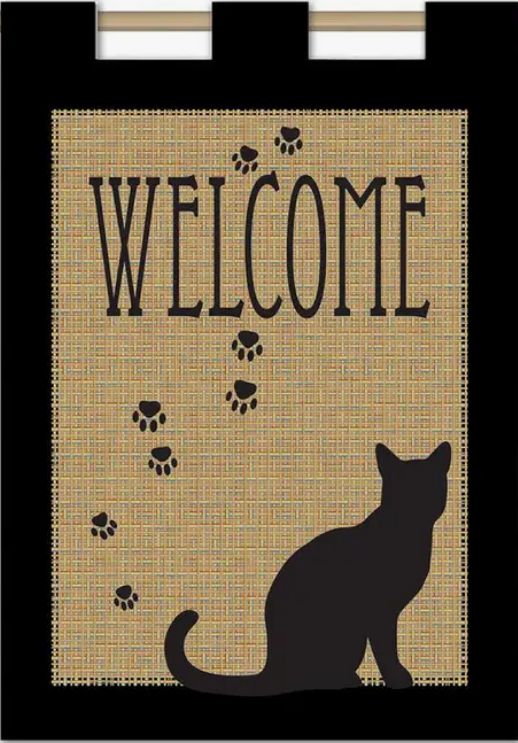 Welcome with Cat Garden Flag