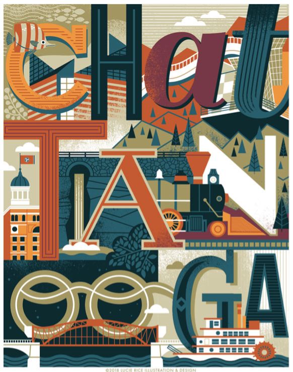 Chattanooga Collage Magnet