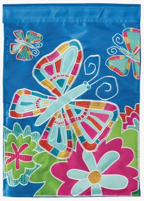 Mosaic Butterfly Garden Flag