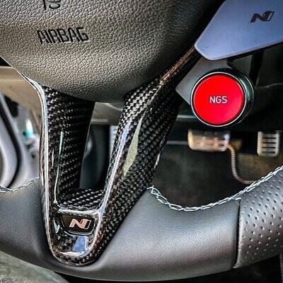 Echtcarbon Cover für Lenkradspange Hyundai I30N PDE, I20N, Kona N, Elentra N, N line Modelle