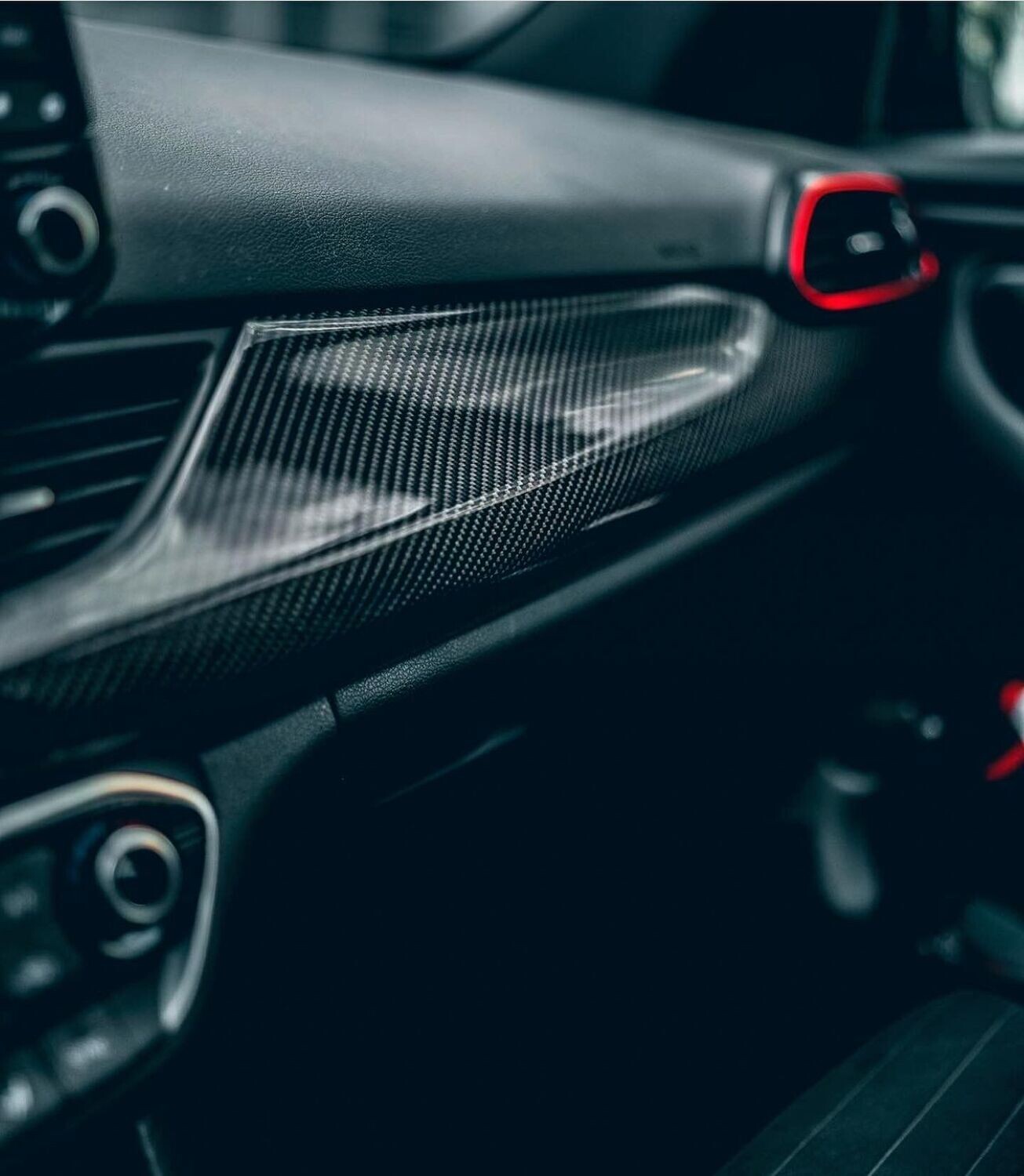Hyundai i30N Armaturenbrett Leisten 2 Teilig ( Individuelle Laminierung ) Hyundai i30n i30 Armaturenbrett Dashboard Carbon Trim