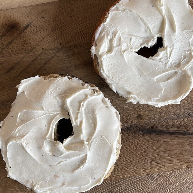 SHIPPED - BAGELS AND SCHMEARS One Dozen (12) Bagels, any variety + 2 schmears, any variety