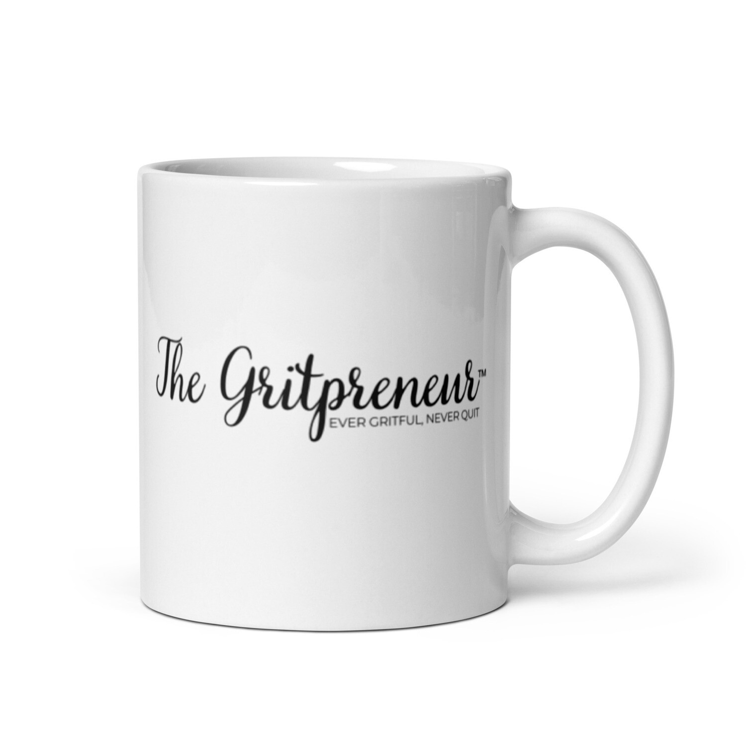 The Gritpreneur white glossy mug