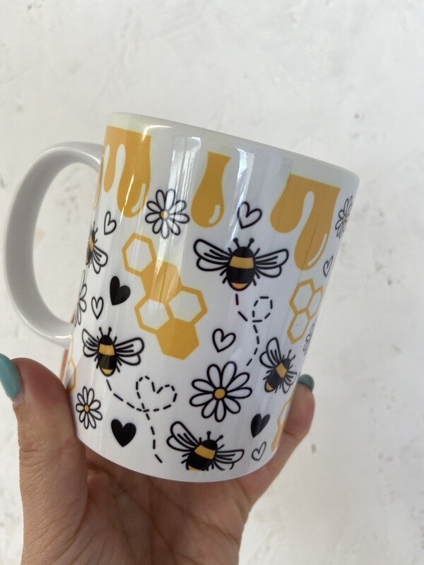 Honey bee hive mug