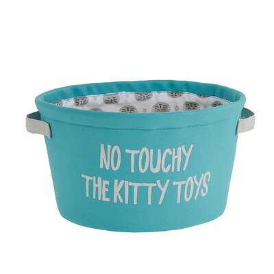 "No Touchy The Kitty Toys" Toy Basket