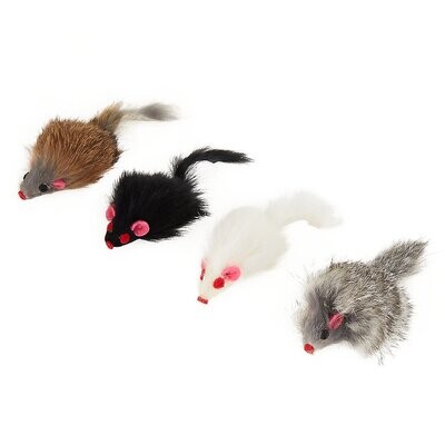 Furry Mice Cat Toys - 4 Pack