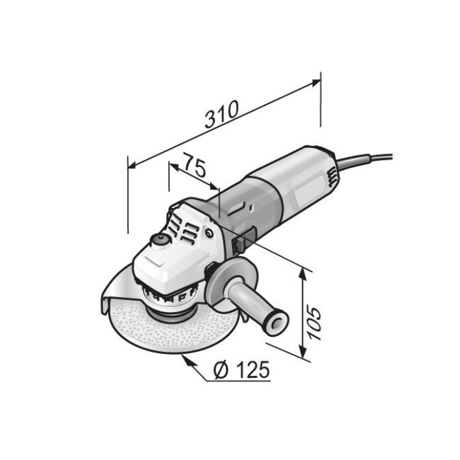 FLEX L1400 Angle Grinder Ø125 mm - 1400 W
