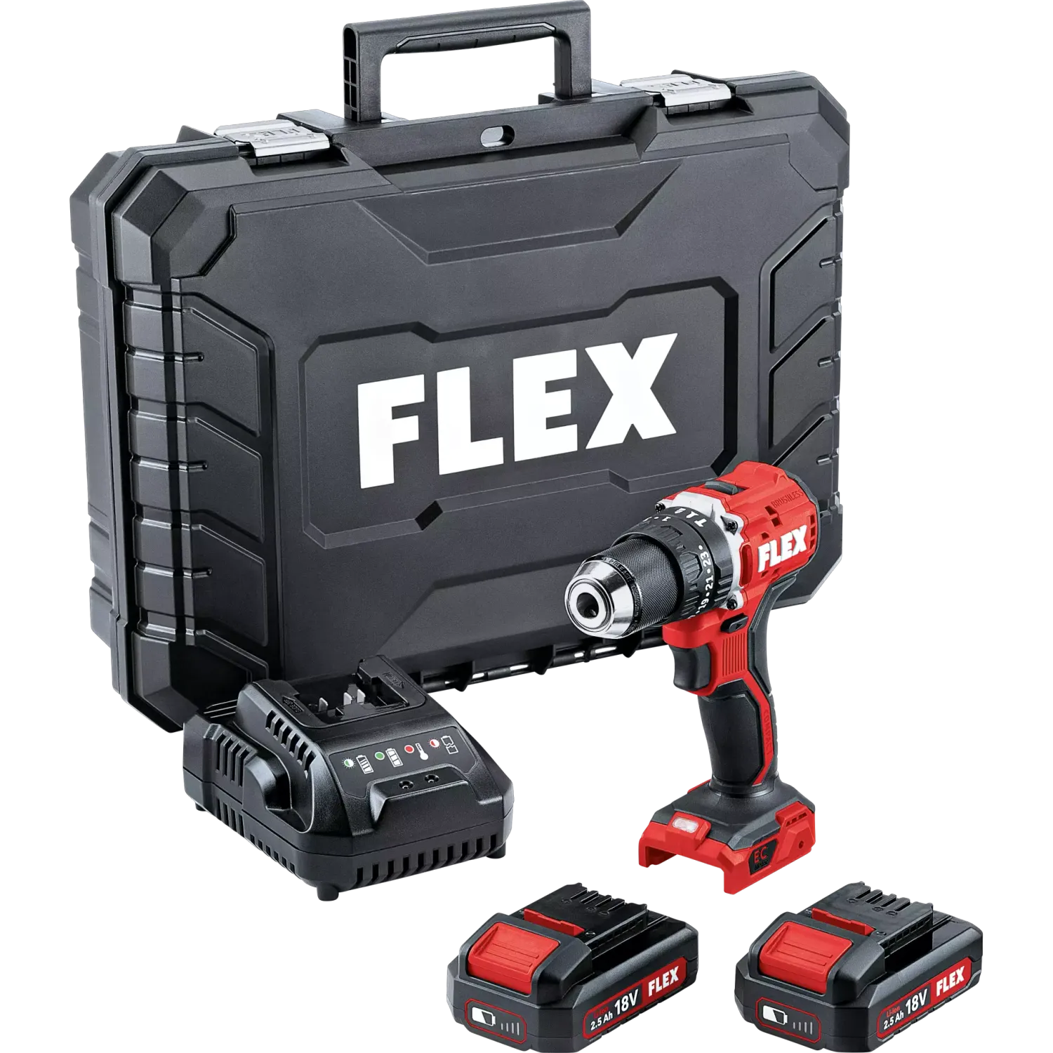 FLEX PD 2G 18.0 - EC LD/2.5 Set - 2 Speed Hammer Drill/Driver - 18V
