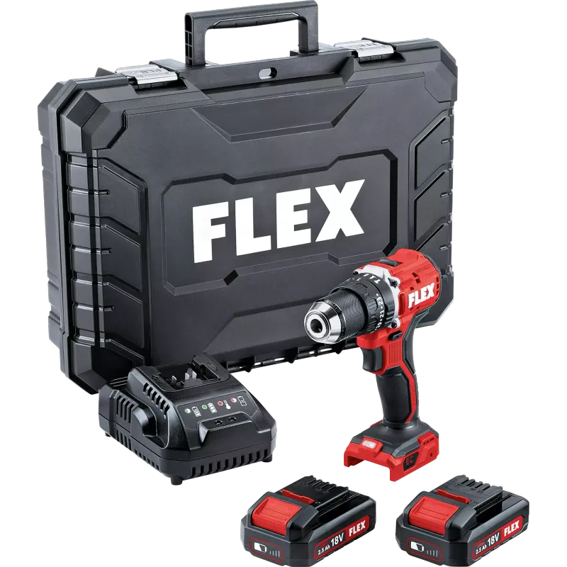 FLEX PD 2G 18.0 - EC LD/2.5 Set - 2 Speed Hammer Drill/Driver - 18V