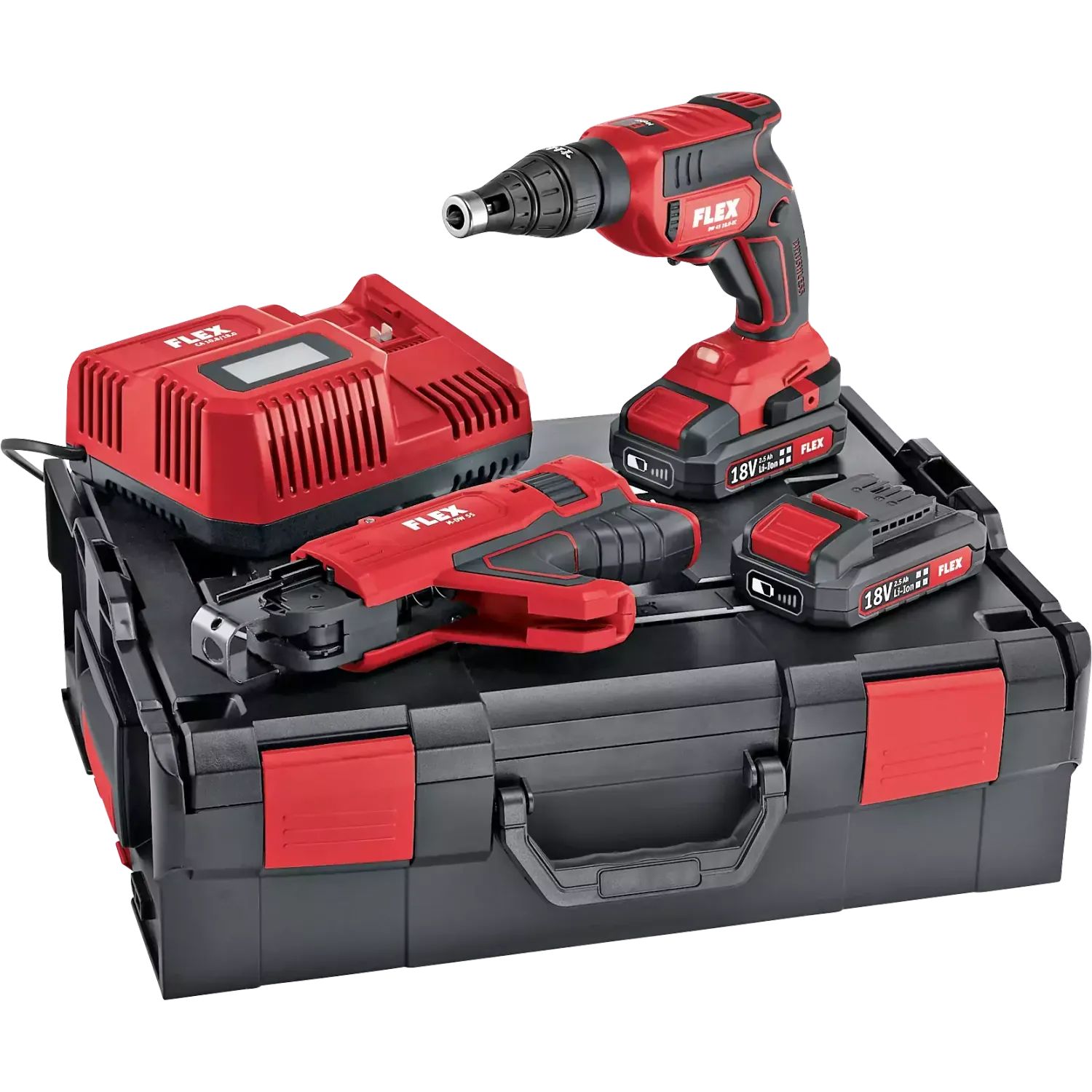 FLEX DW 45 18.0- EC M/2.5 Set - SDS + Drywall Screwdriver - 18V