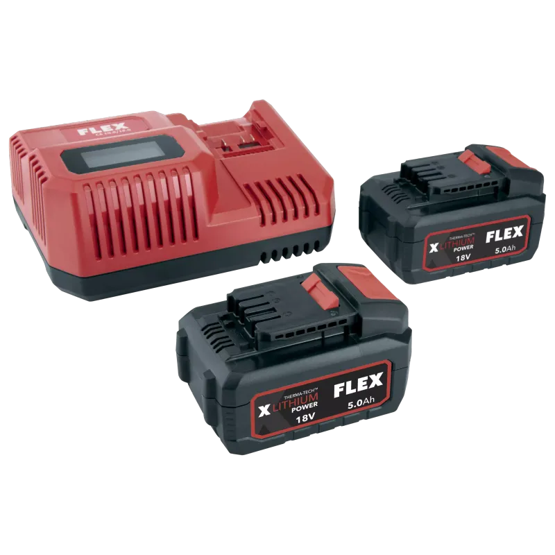 FLEX P-Kit 55 R - Charging Station + 2 Batteries - 10.8/18V