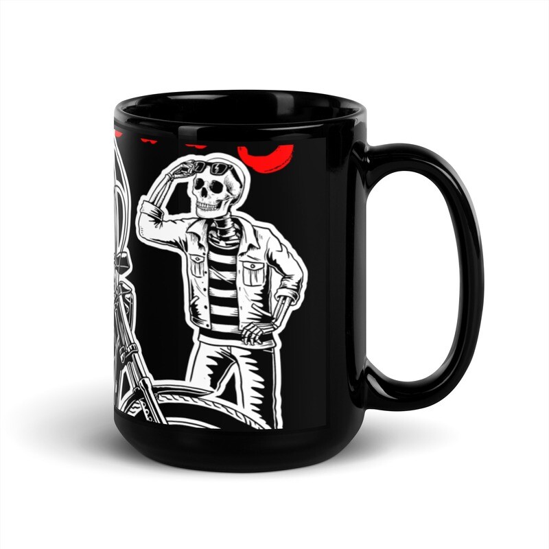 Skully Got A Girl Black Glossy Mug