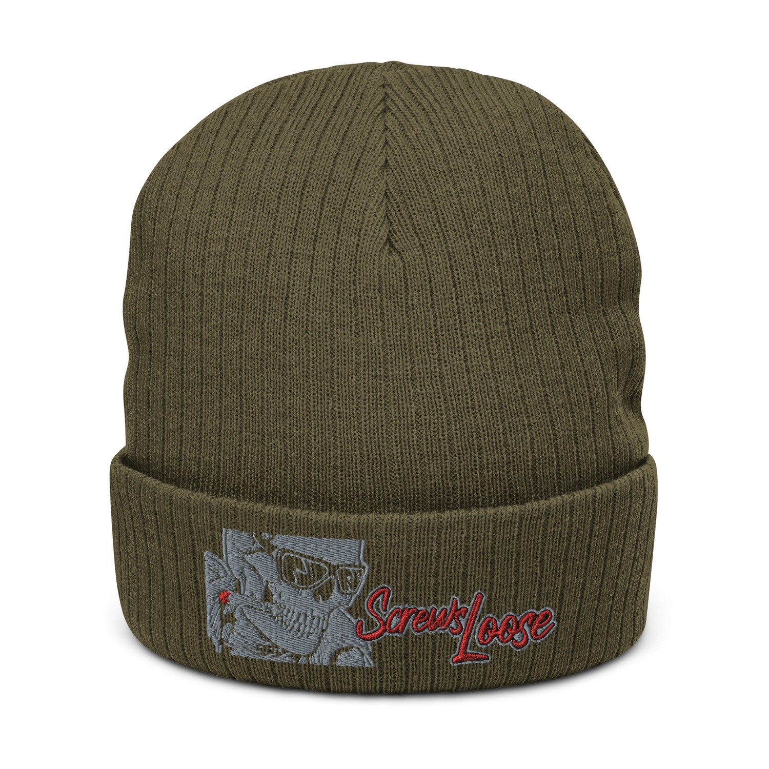 Smokin&#39; Skully Ribbed Knit Beanie