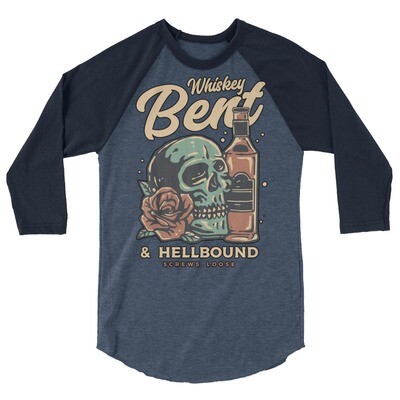 Whis key  Bent &amp; Hellbound 3/4 Sleeve Raglan Shirt