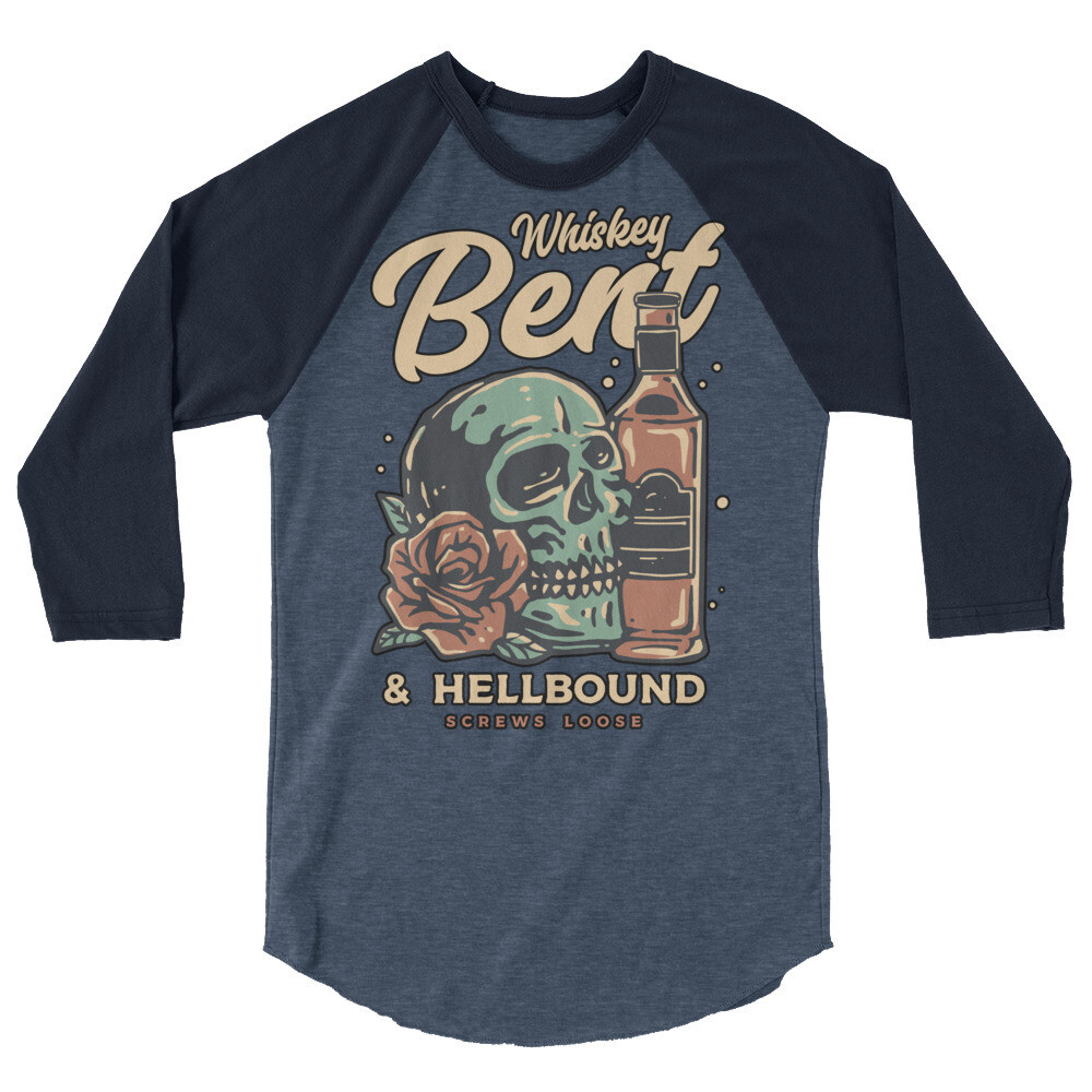 Whis key  Bent &amp; Hellbound 3/4 Sleeve Raglan Shirt