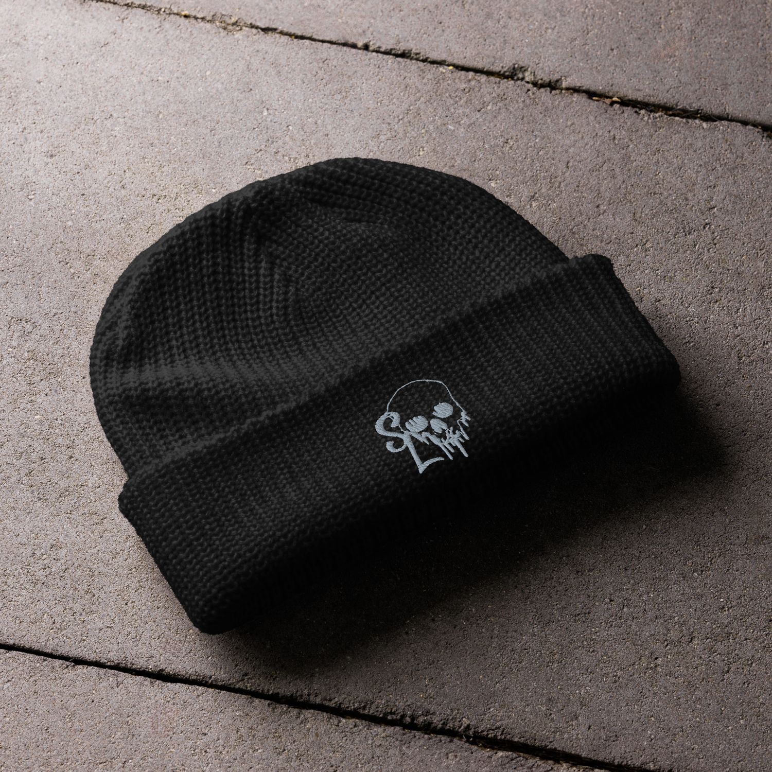 Classic Embroidered Bleeding Skull Fisherman Beanie | AS Colour 1120