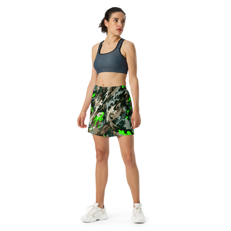 Bone Shatter Camo - Lime Gym &amp; Swim Shorts