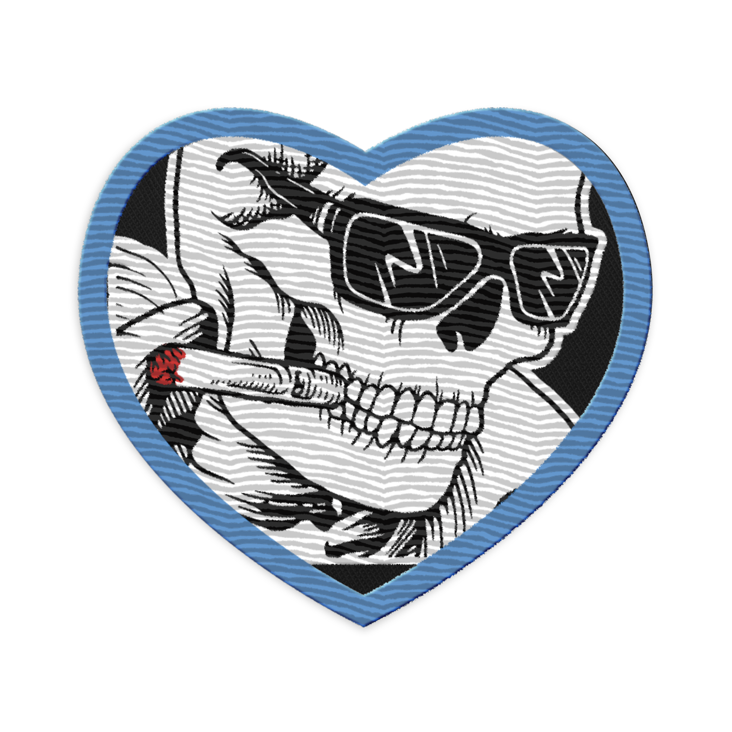 Smokin&#39; Skully Embroidered Patche