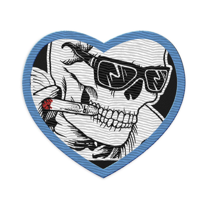 Smokin&#39; Skully Embroidered Patche