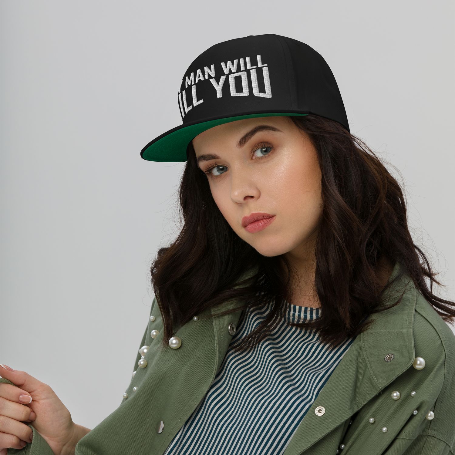 My Man Will Kill You Flat Bill Cap