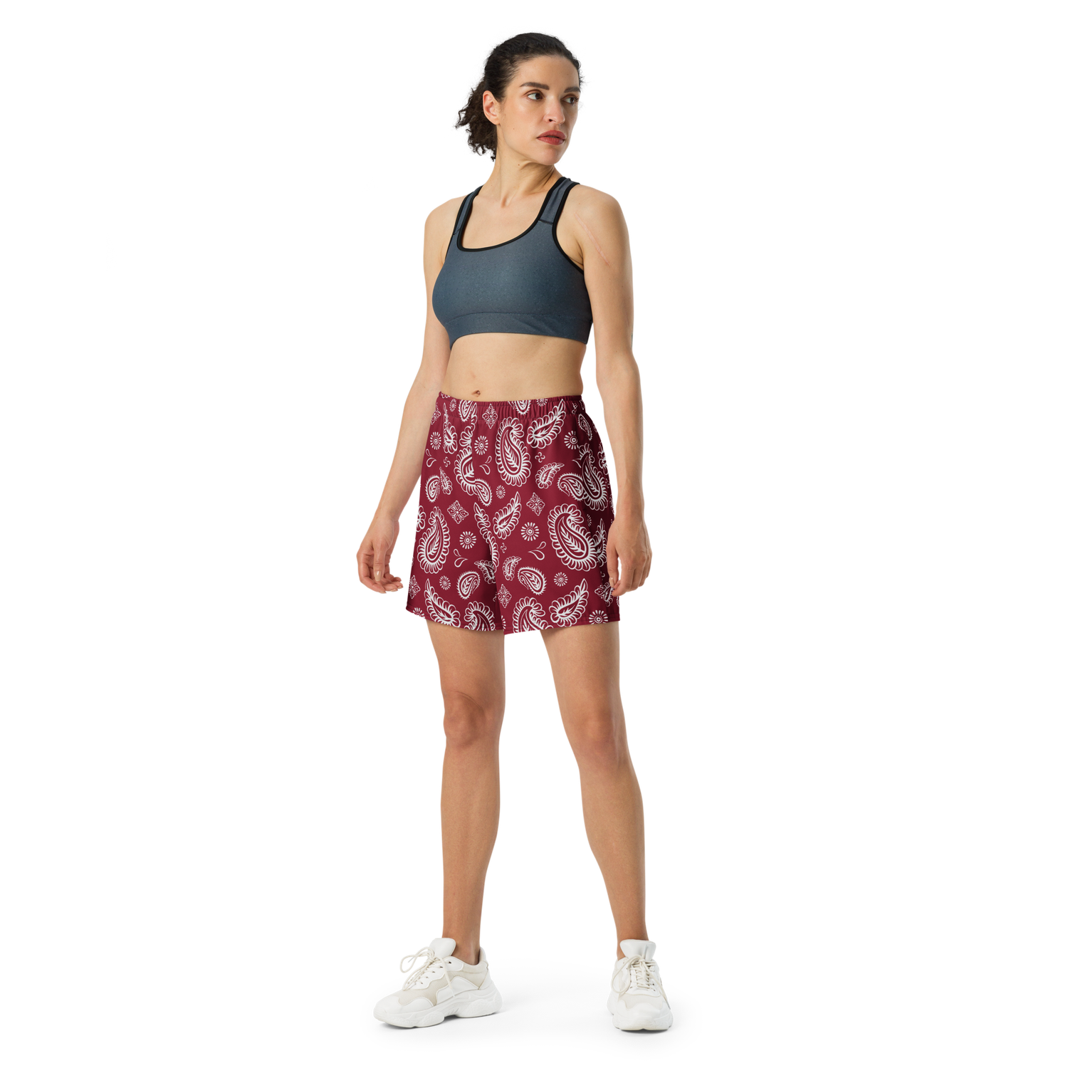 Paisley Blood Red Gym &amp; Swim Shorts
