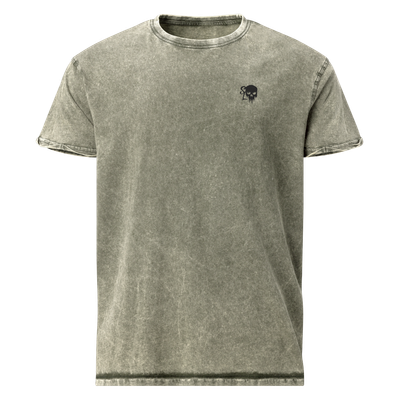 Bleeding Skull Dark Olive Denim T-Shirt