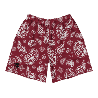 Paisley Blood Red Gym &amp; Swim Shorts