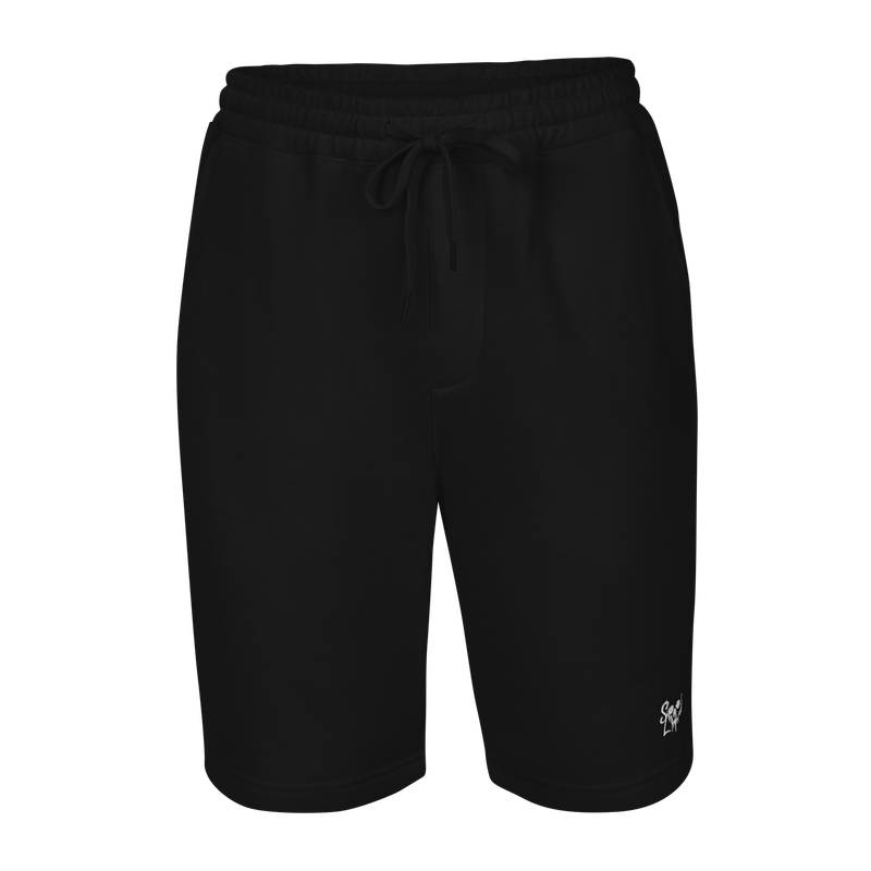 Embroidered Bleeding Skull Fleece Shorts