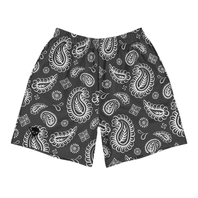 Paisley Matte Black Gym &amp; Swim Shorts