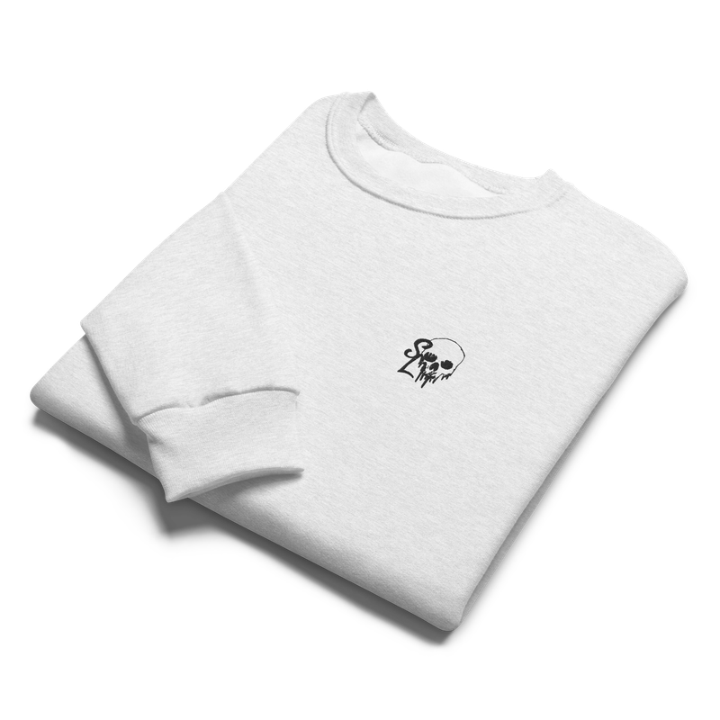 Classic Embroidered Bleeding Skull - Crew Neck Sweatshirt