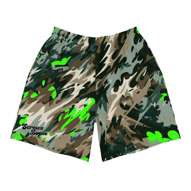 Bone Shatter Camo - Lime Gym &amp; Swim Shorts