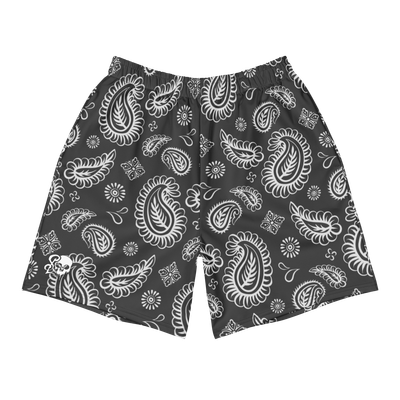 Paisley Matte Black Gym &amp; Swim Shorts