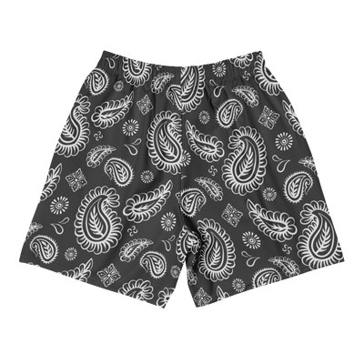Paisley Matte Black Gym &amp; Swim Shorts
