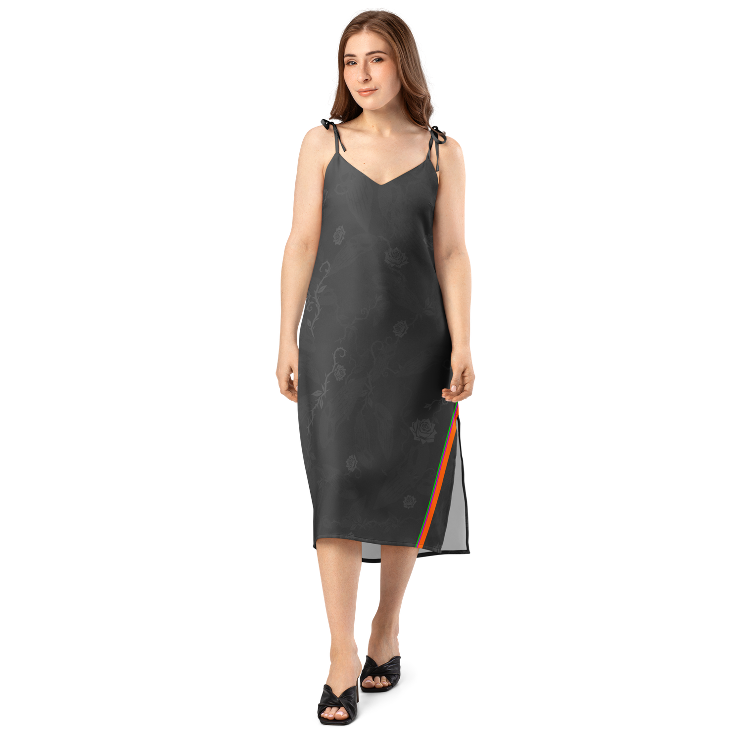 Midnight Beach Club Tie-Strap Midi Dress