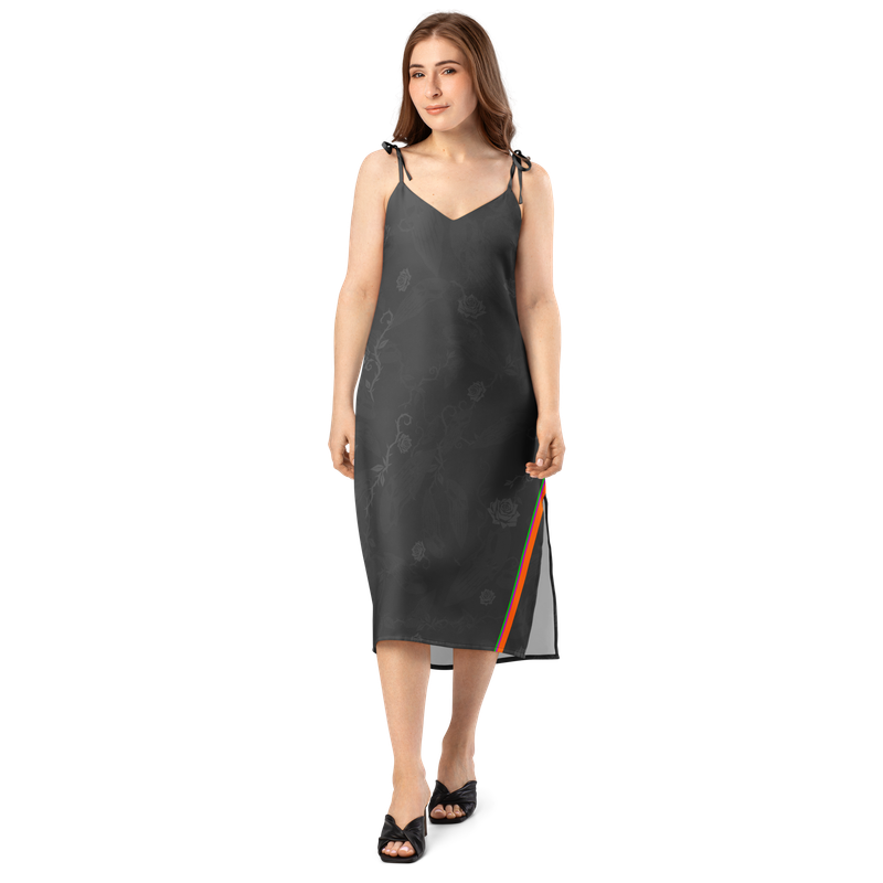 Midnight Beach Club Tie-Strap Midi Dress
