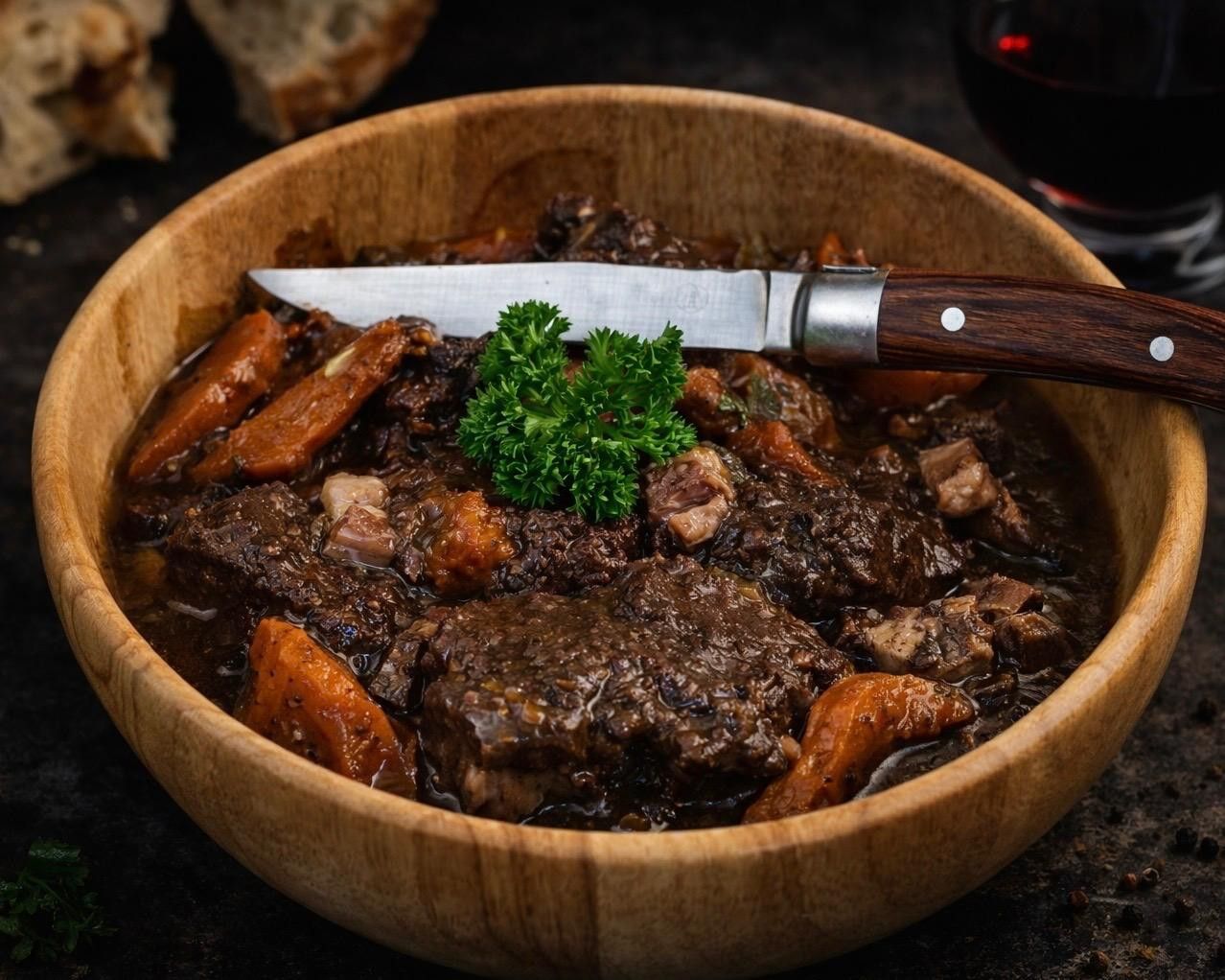 Beef stewed in red wine - Daube de boeuf